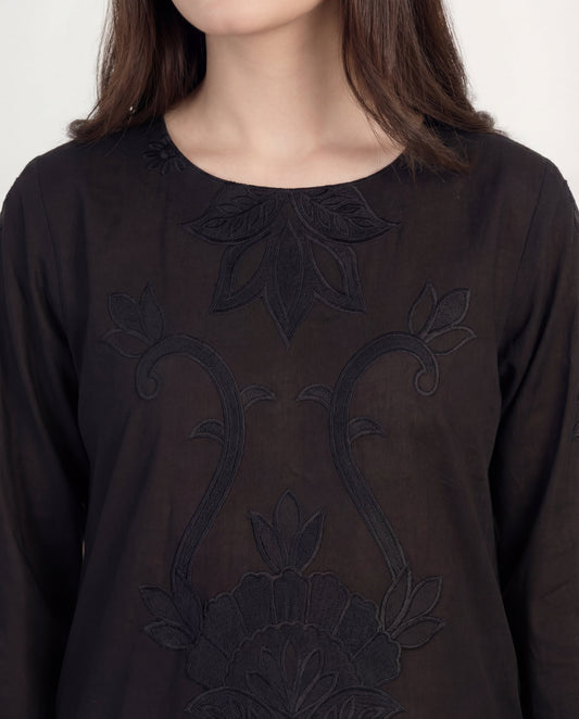 Shehrzad Black Premium Fabric Pakistani Summer Dresses - Sahiba-clothing - 2