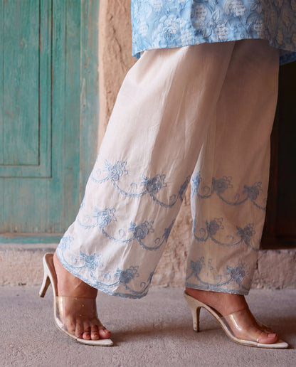 Jennifer Sky Blue Premium Fabric Pakistani Summer Dresses - Sahiba-clothing - 5