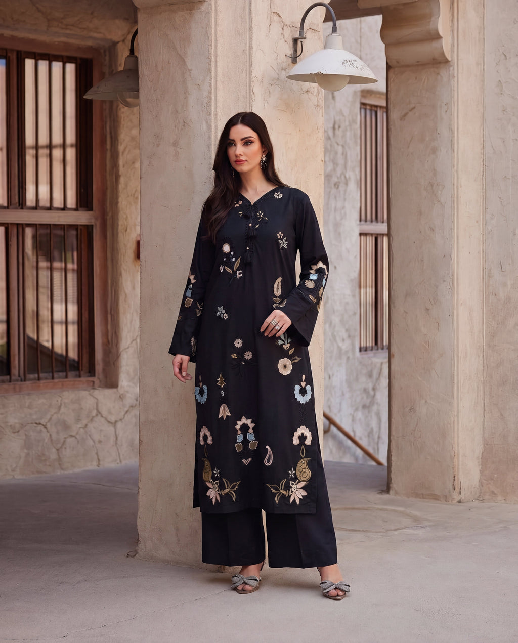 Zaviyar Black Premium Fabric Pakistani Summer Dresses - Sahiba-clothing - 8