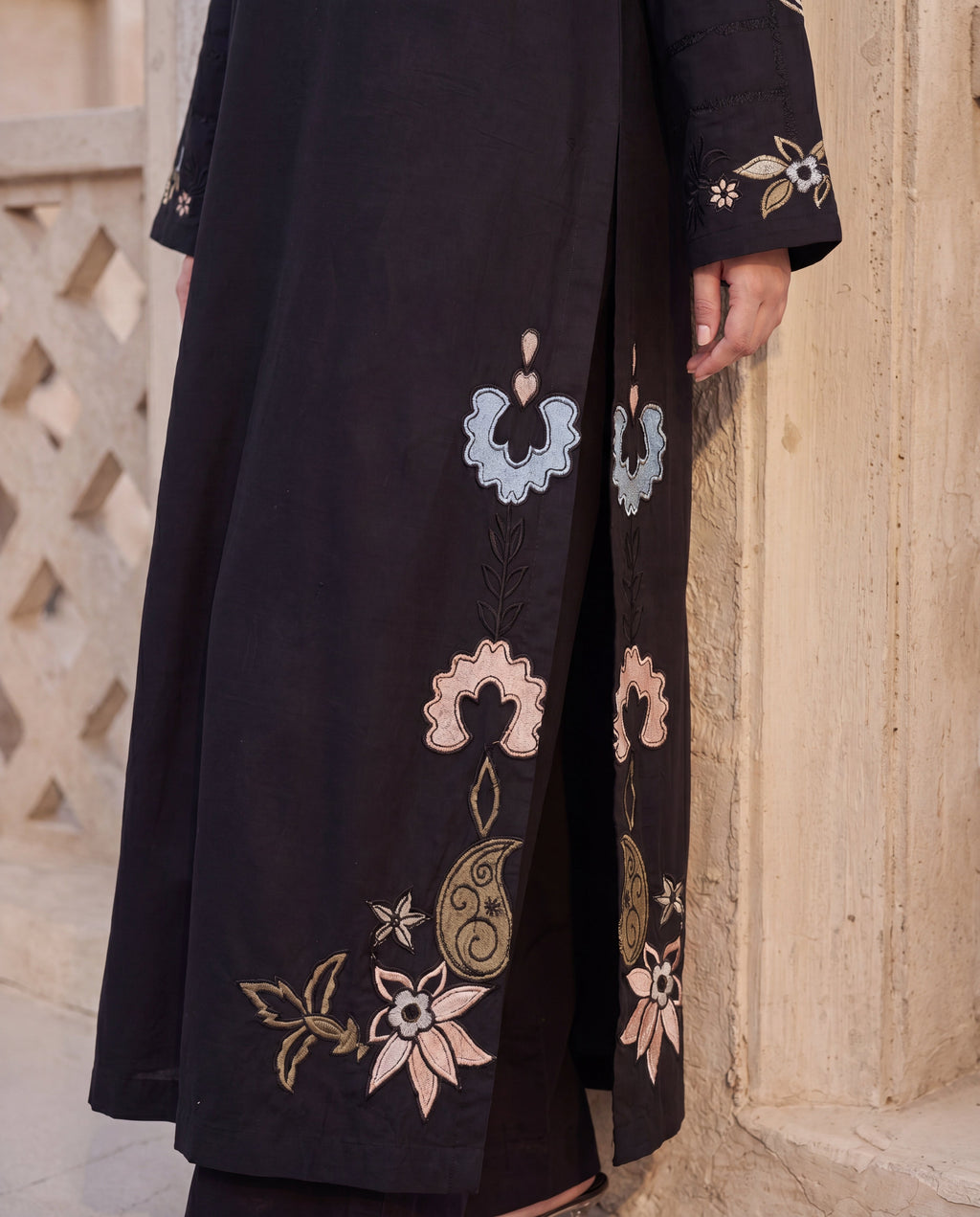 Zaviyar Black Premium Fabric Pakistani Summer Dresses - Sahiba-clothing - 5