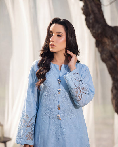 Clockleshell Blue Premium Fabric Pakistani Summer Dresses - Sahiba-clothing - 6