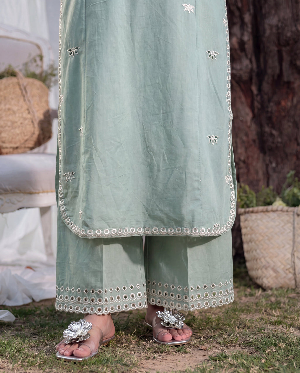 Badar Pista Premium Fabric Pakistani Summer Dresses - Sahiba-clothing - 5
