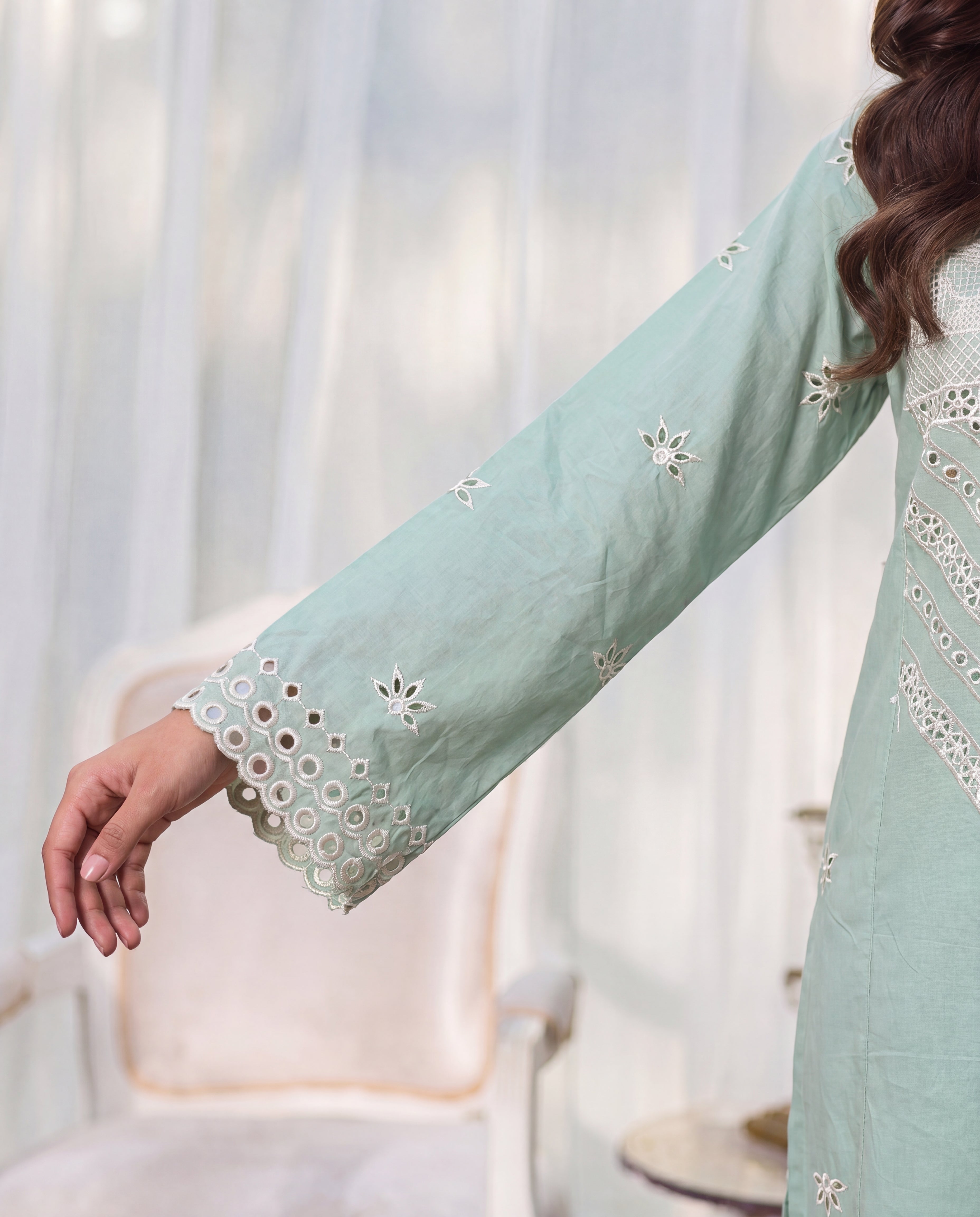 Badar Pista Premium Fabric Pakistani Summer Dresses - Sahiba-clothing - 4
