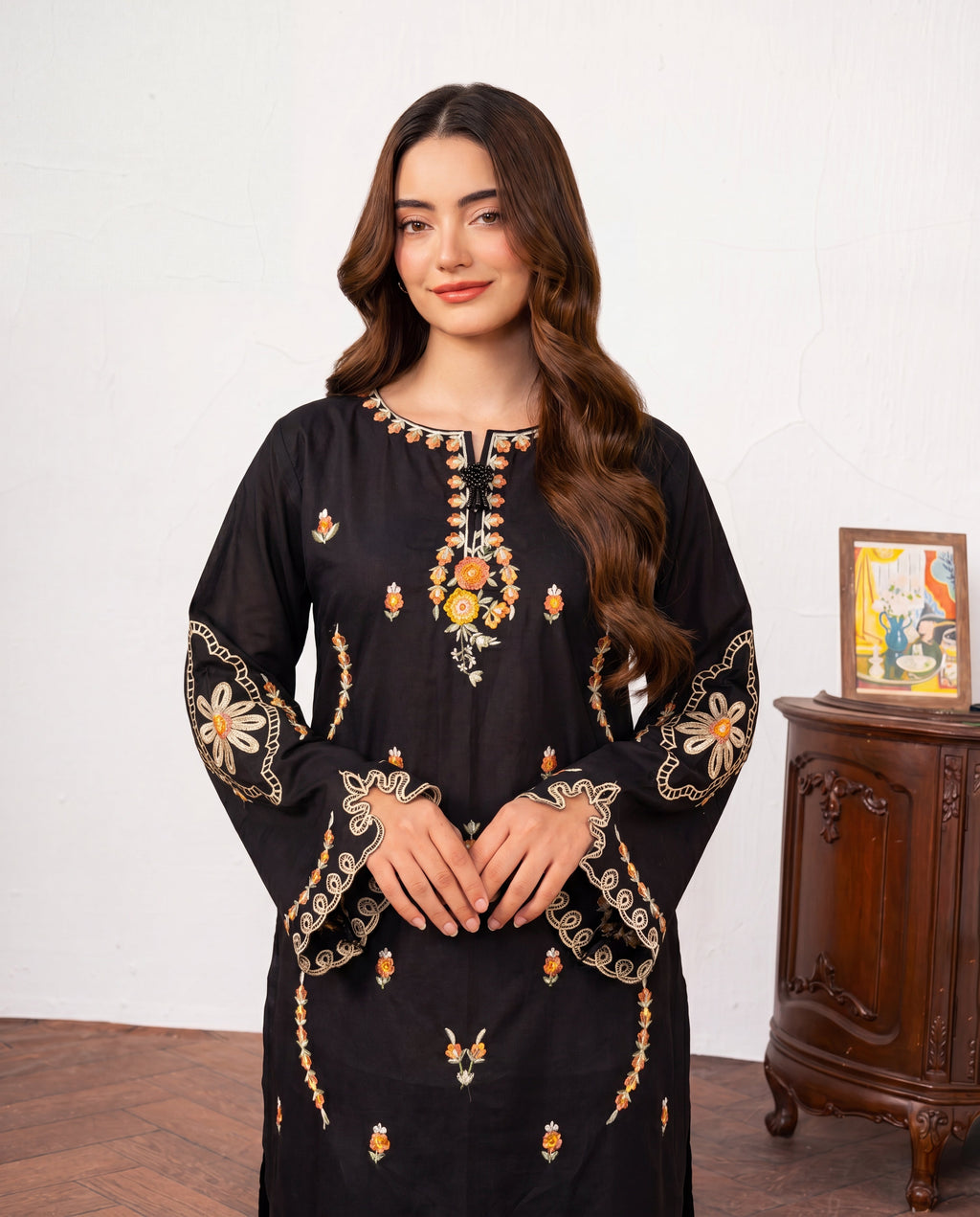 Rehaab Black Premium Fabric Pakistani Summer Dresses - Sahiba-clothing - 3