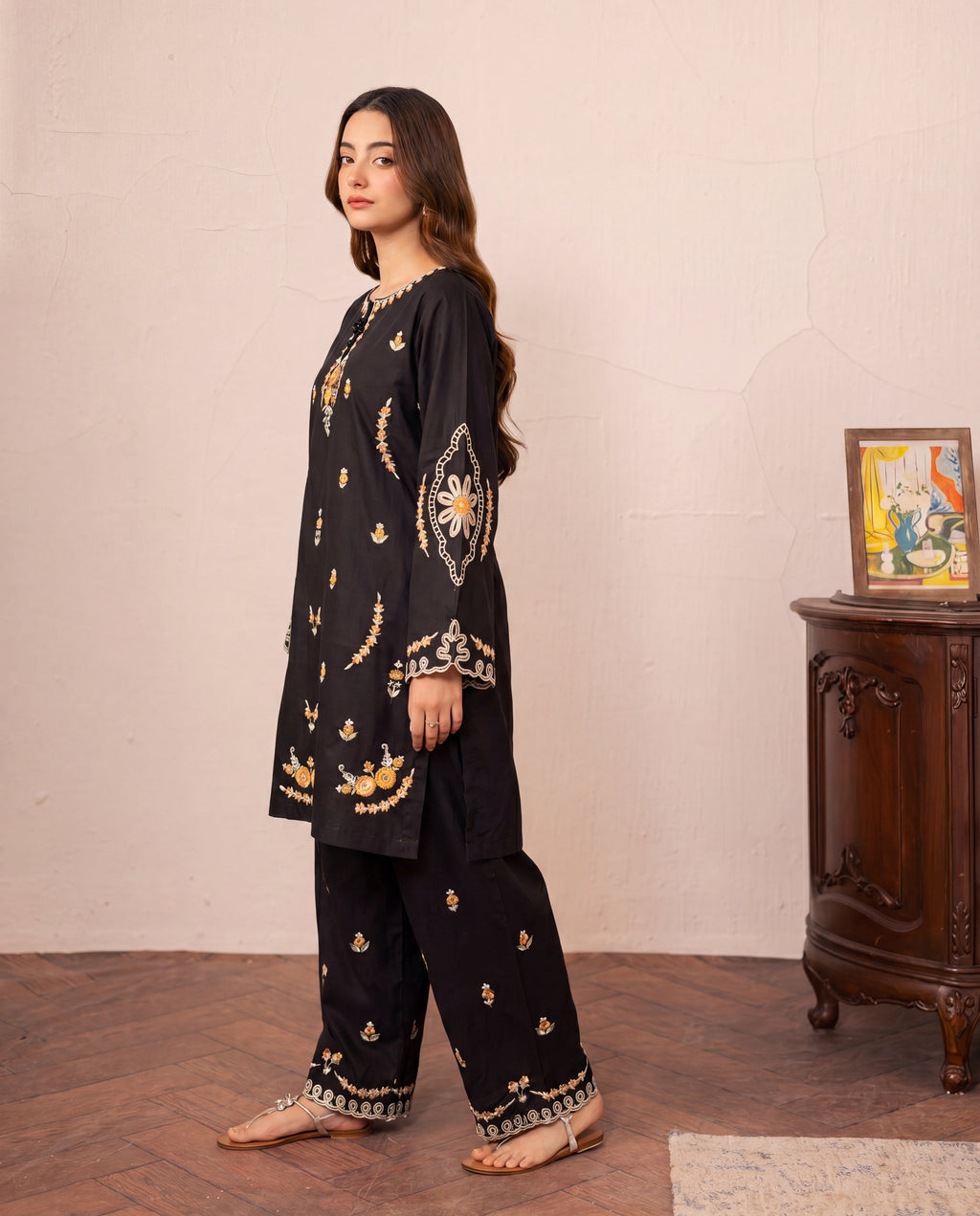 Rehaab Black Premium Fabric Pakistani Summer Dresses - Sahiba-clothing - 6
