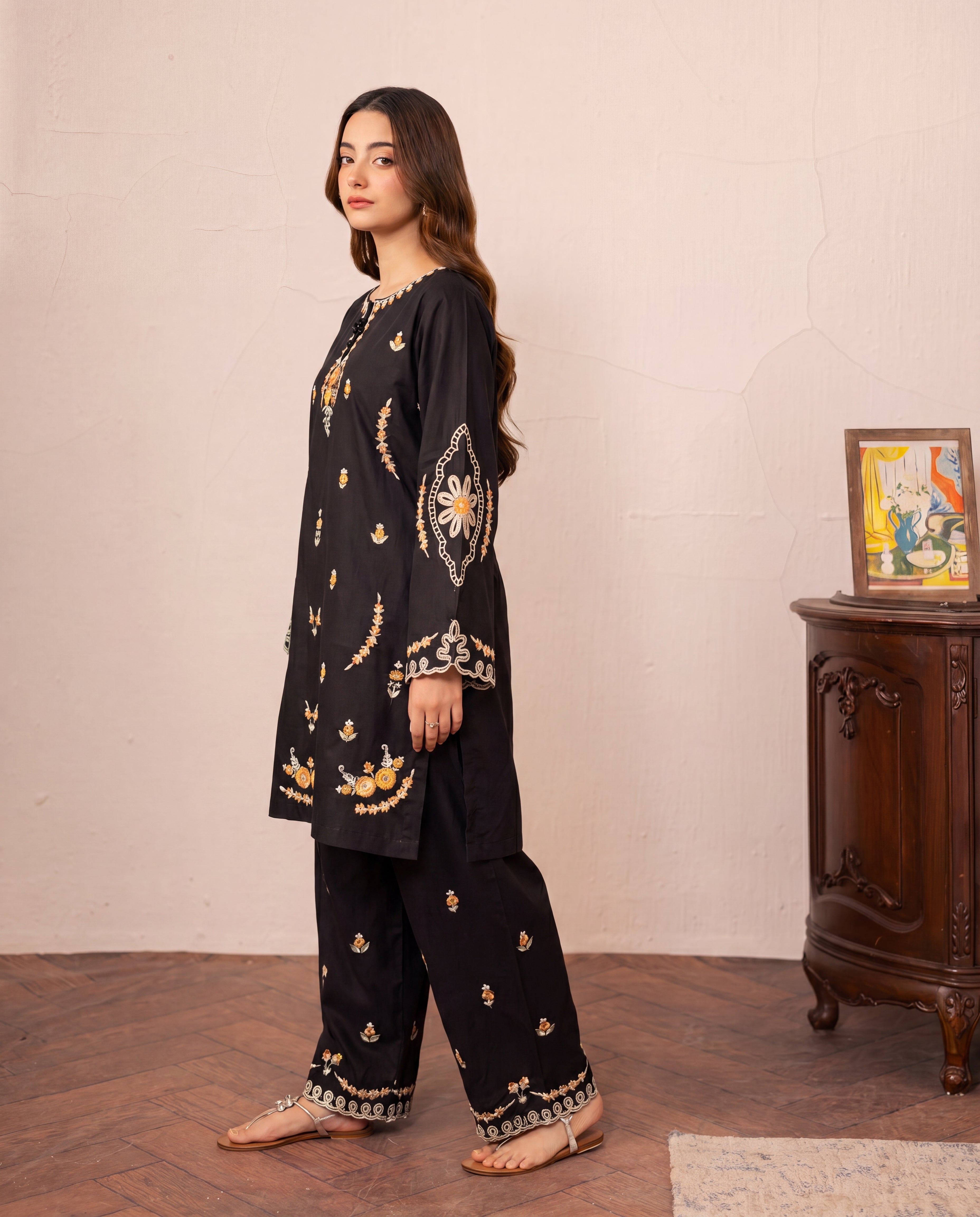 Rehaab Black Premium Fabric Pakistani Summer Dresses - Sahiba-clothing - 6