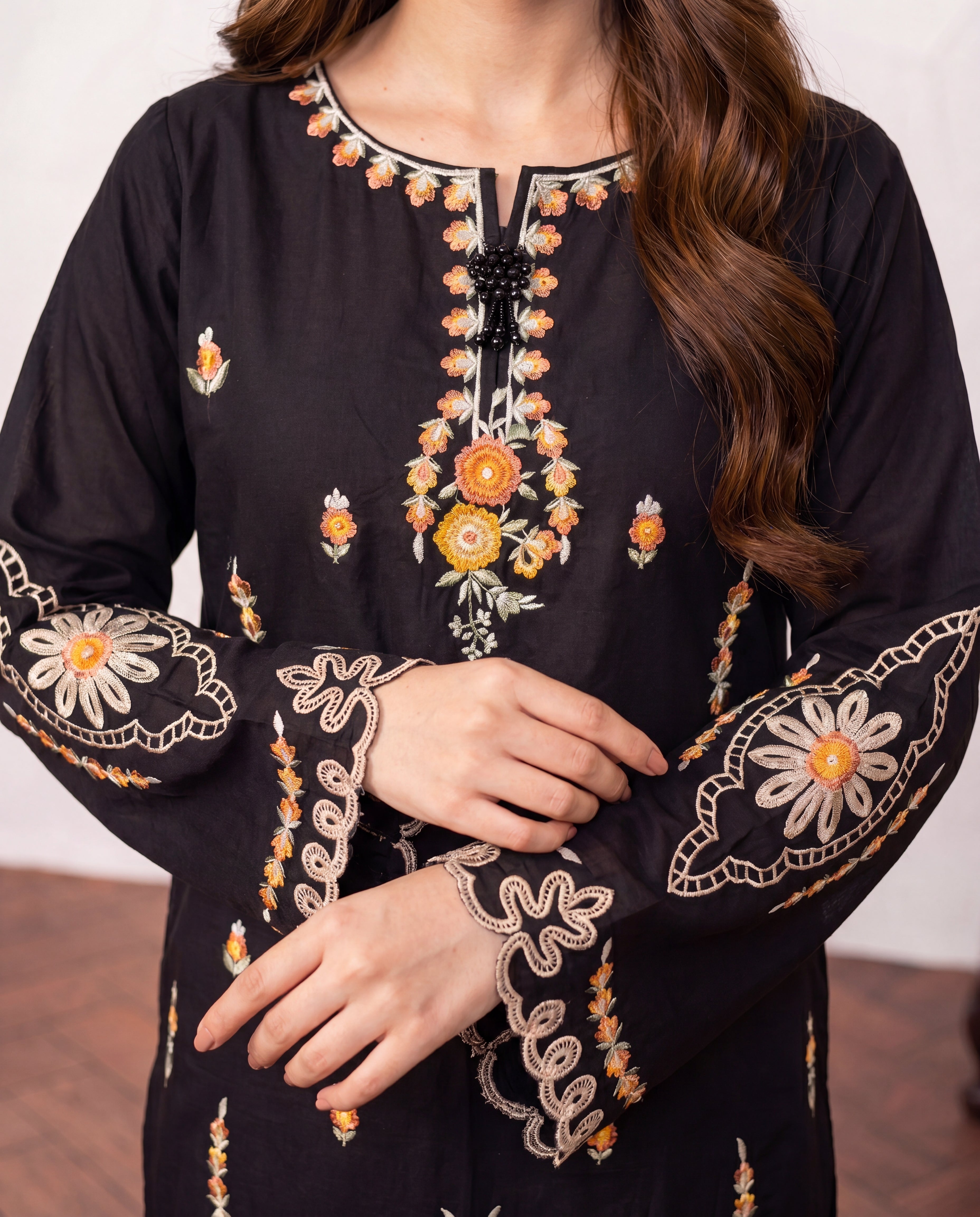 Rehaab Black Premium Fabric Pakistani Summer Dresses - Sahiba-clothing - 4