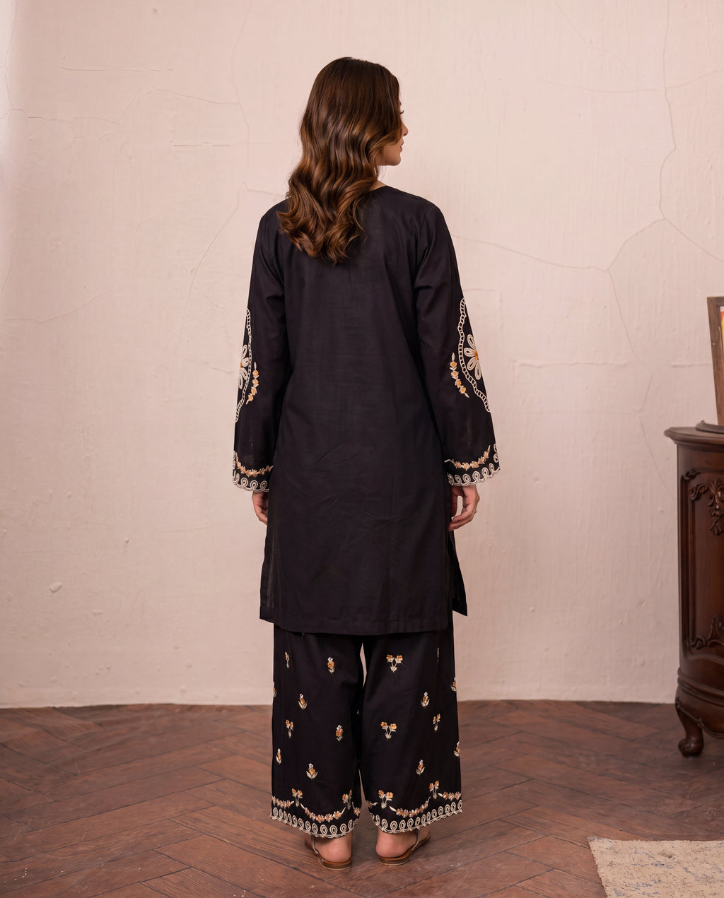 Rehaab Black Premium Fabric Pakistani Summer Dresses - Sahiba-clothing - 2
