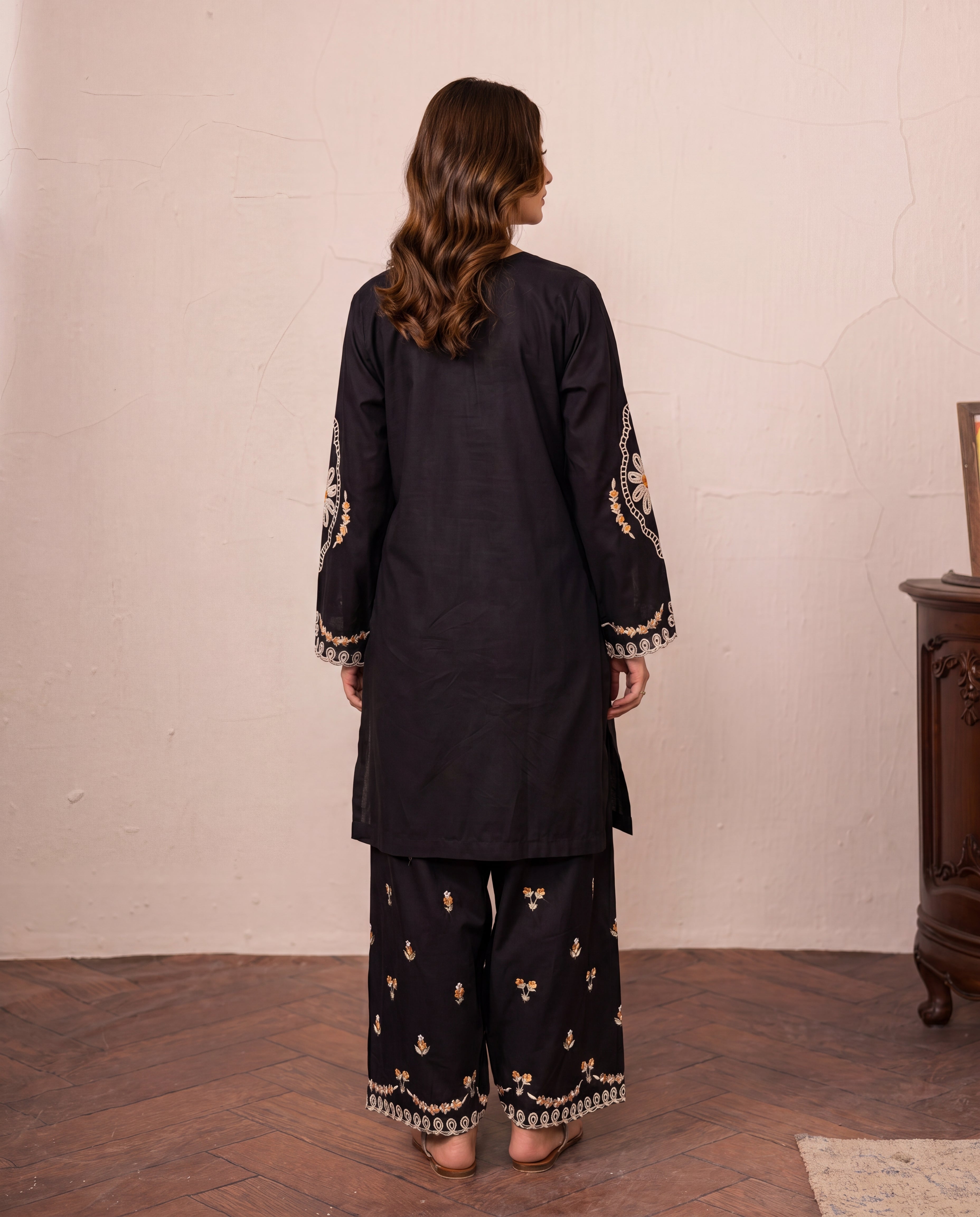 Rehaab Black Premium Fabric Pakistani Summer Dresses - Sahiba-clothing - 2