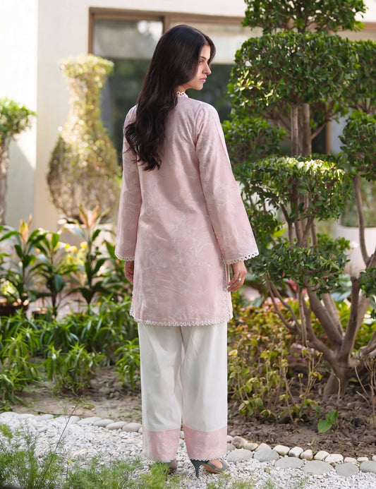 Plum Baby Pink Premium Fabric Pakistani Summer Dresses - Sahiba-clothing - 2