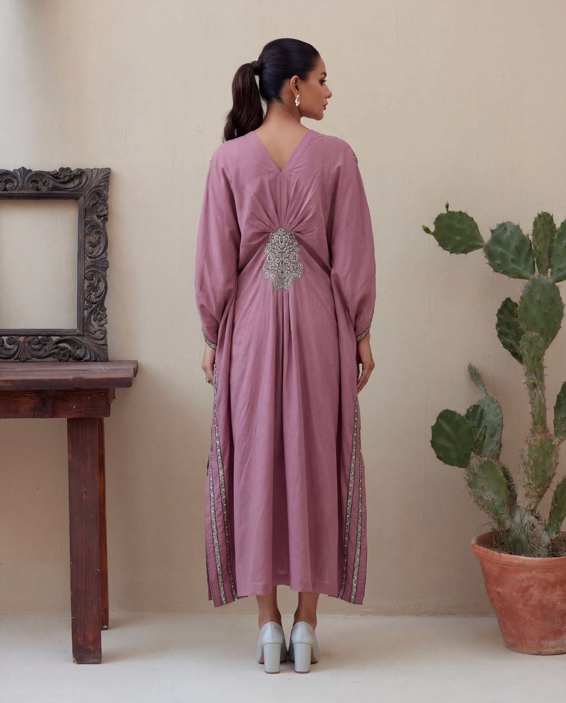 Nouf Pink Premium Fabric Pakistani Summer Dresses - Sahiba-clothing - 4