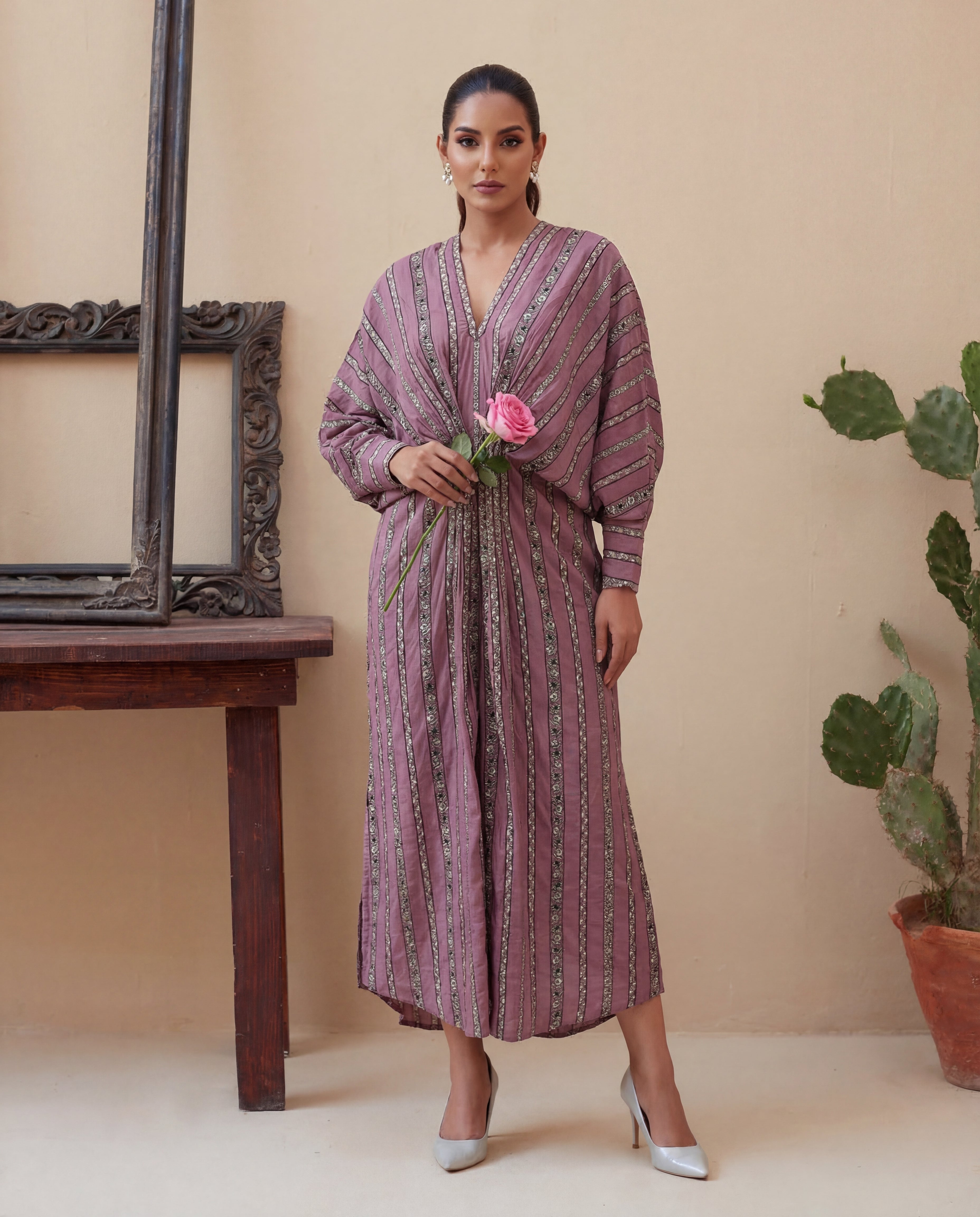 Nouf Pink Premium Fabric Pakistani Summer Dresses - Sahiba-clothing - 6