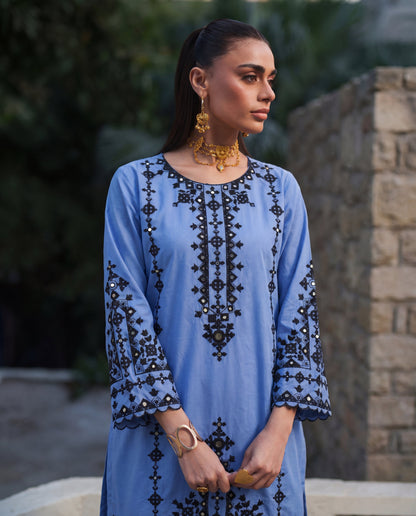 Jemina Blue Premium Fabric Pakistani Summer Dresses - Sahiba-clothing - 7