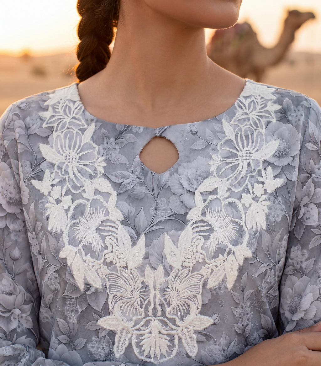 Zivaa Grey Premium Fabric Pakistani Summer Dresses - Sahiba-clothing - 4