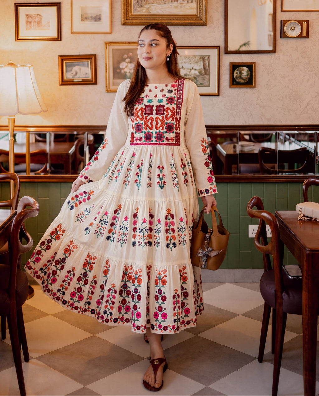 Zafina White Premium Fabric Pakistani Summer Dresses - Sahiba-clothing - 1