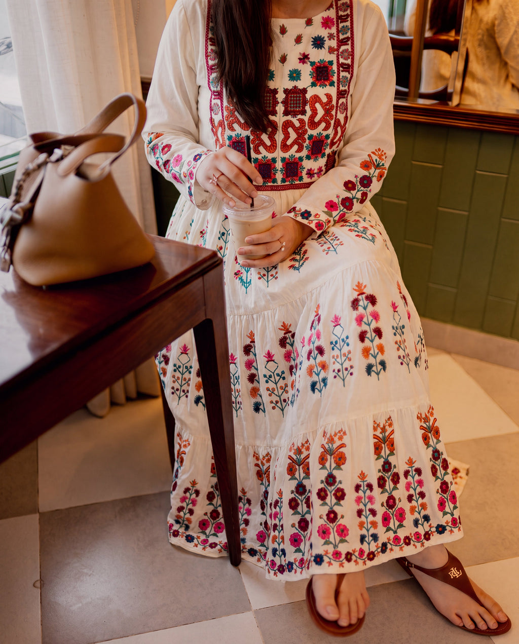 Zafina White Premium Fabric Pakistani Summer Dresses - Sahiba-clothing - 3