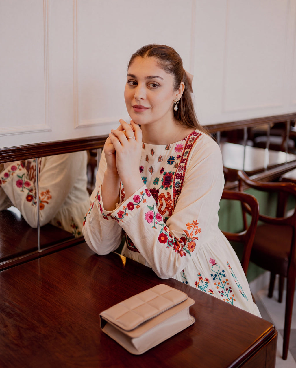 Zafina White Premium Fabric Pakistani Summer Dresses - Sahiba-clothing - 2