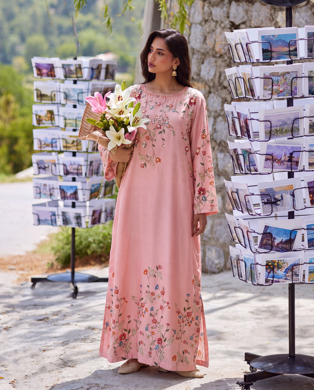Veil Peach Premium Fabric Pakistani Summer Dresses - Sahiba-clothing - 1