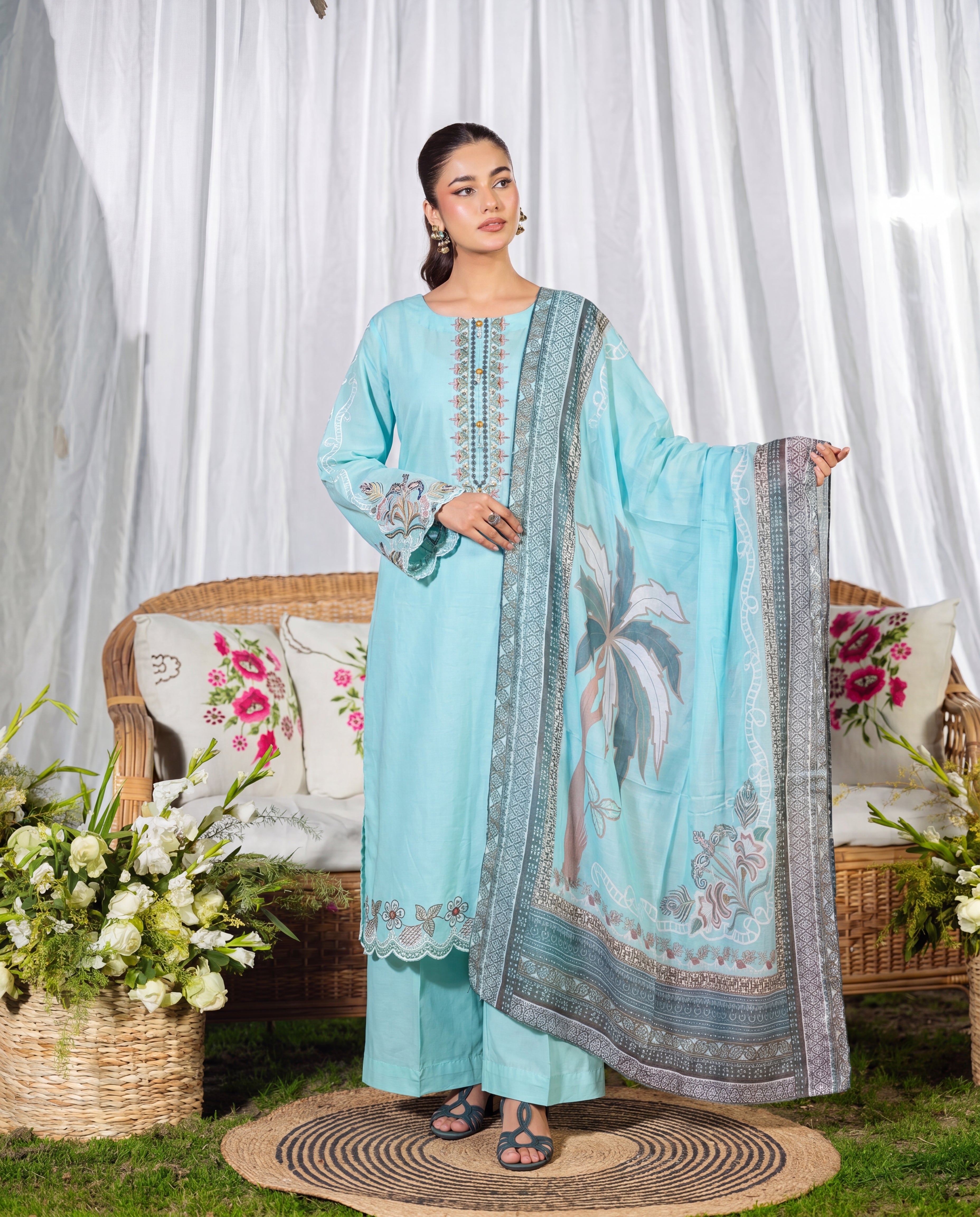 Gerbera Premium Fabric Pakistani Summer Dresses - Sahiba-clothing - 7