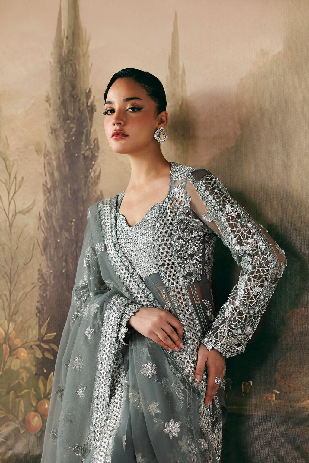 Crescent Premium Fabric Pakistani Formal Dresses - Afrozeh - 4