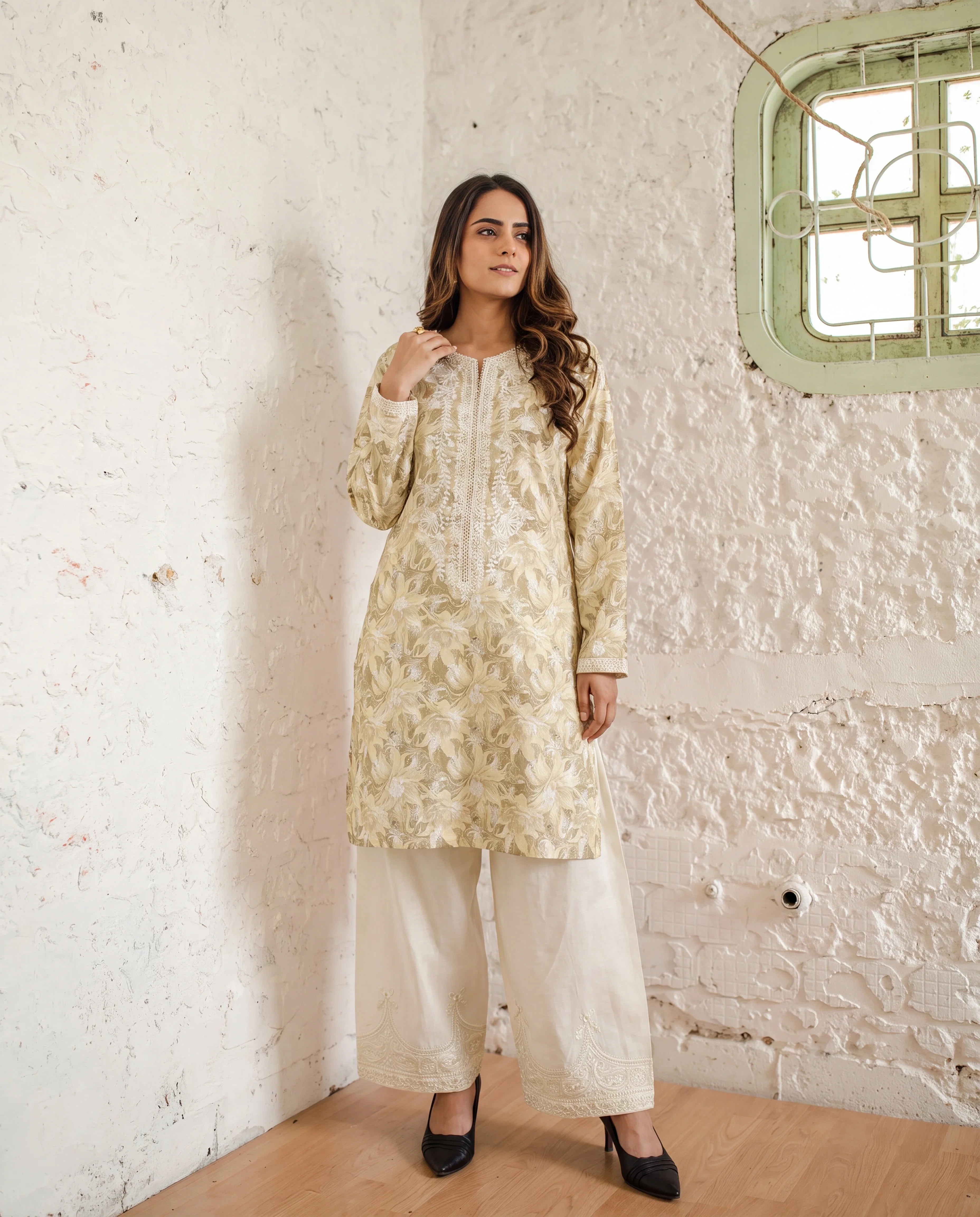 Goldenrod Premium Fabric Pakistani Summer Dresses - Sahiba-clothing - 1