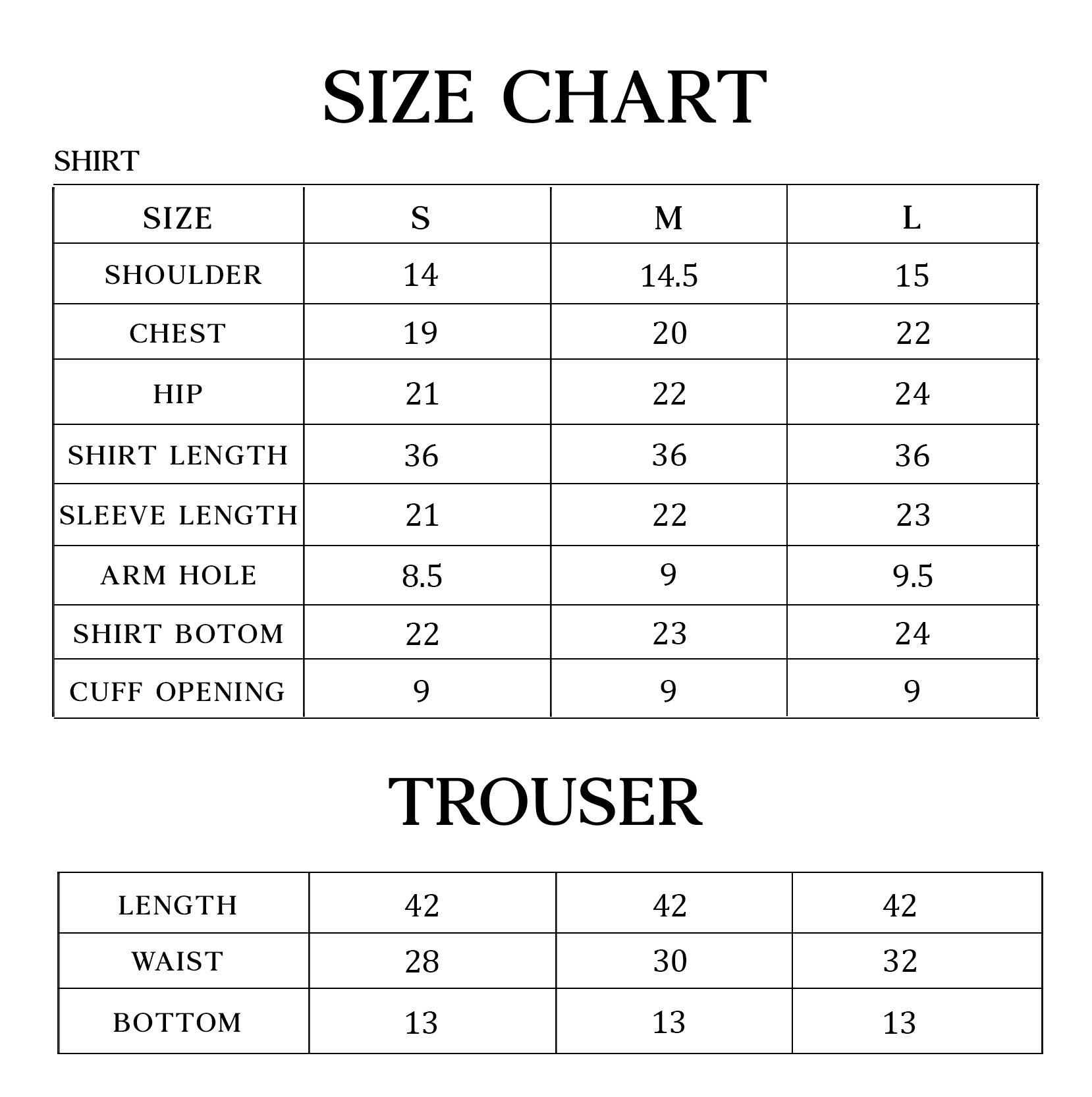 Size Chart