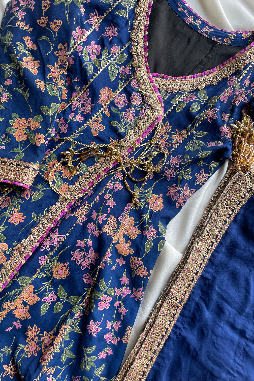 Screen print Angrakha Chiffon Pakistani Formal Dresses - Saad Shaikh - 3