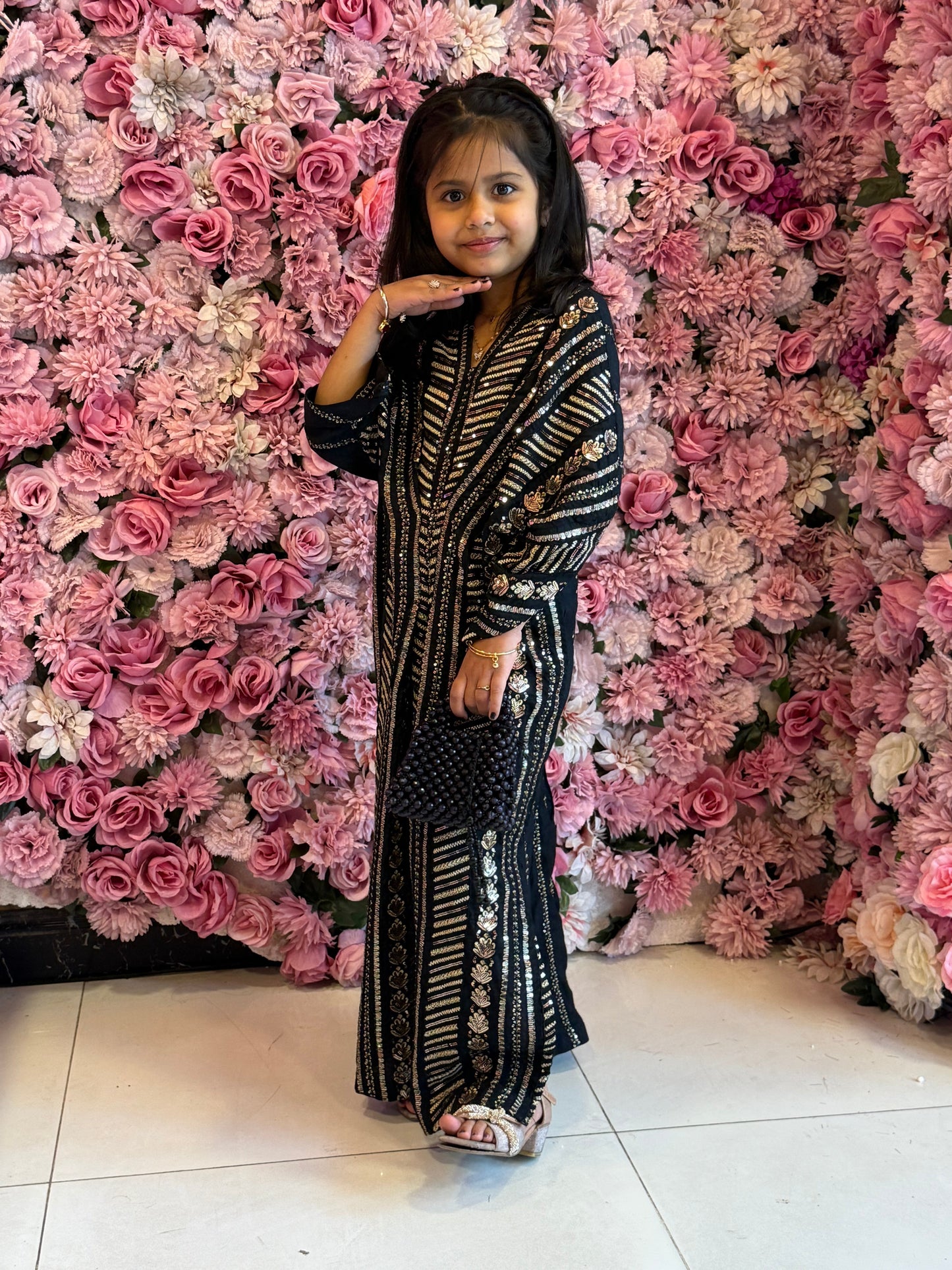 Naira Black - Kids Premium Fabric Pakistani Summer Dresses - Sahiba-clothing - 8