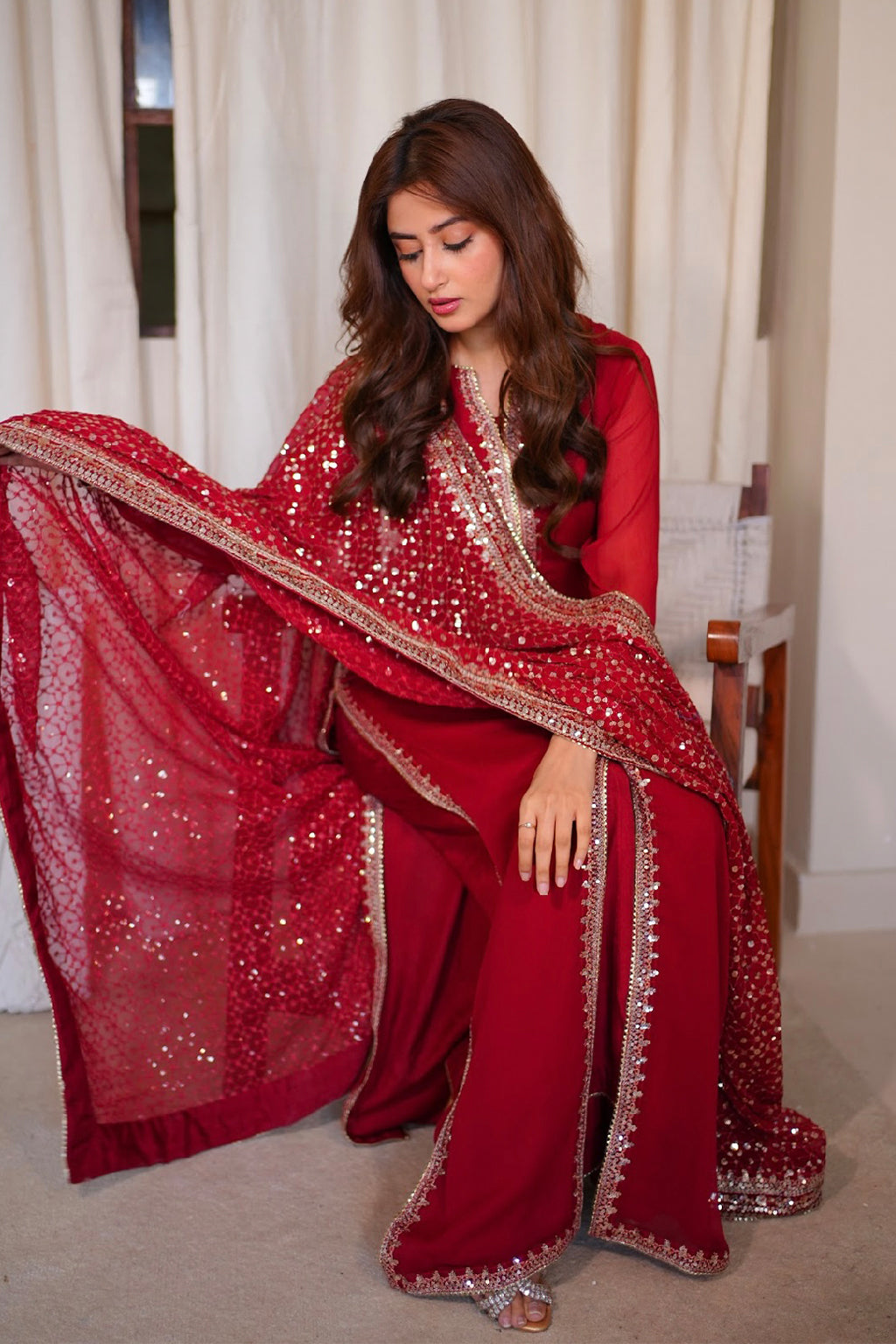 Gulnaar - Meeral Luxe Raw Silk Pakistani Formal Dresses - Saad Shaikh - 10