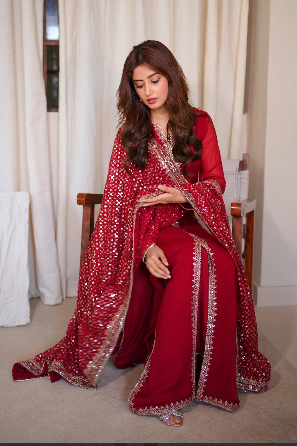 Gulnaar - Meeral Luxe Raw Silk Pakistani Formal Dresses - Saad Shaikh - 9