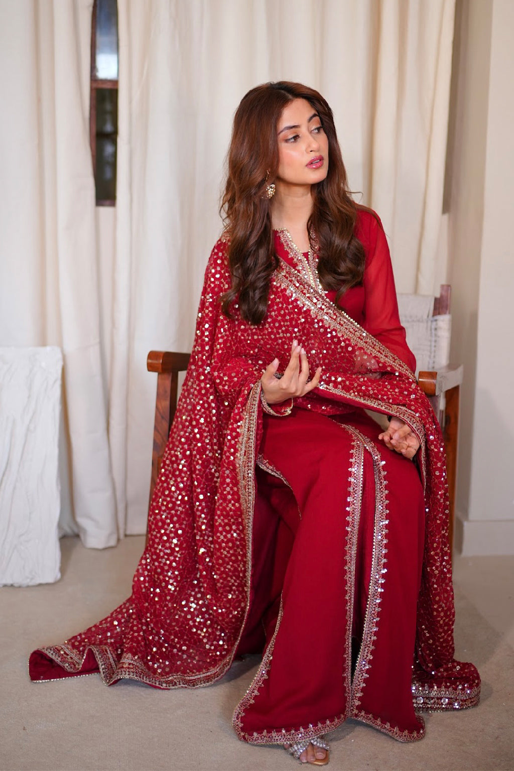 Gulnaar - Meeral Luxe Raw Silk Pakistani Formal Dresses - Saad Shaikh - 5