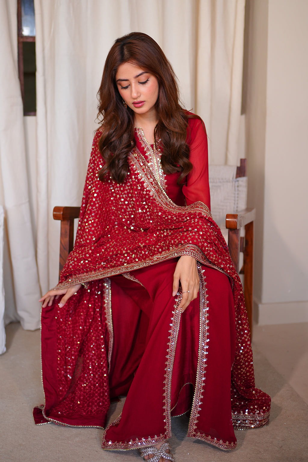 Gulnaar - Meeral Luxe Raw Silk Pakistani Formal Dresses - Saad Shaikh - 7