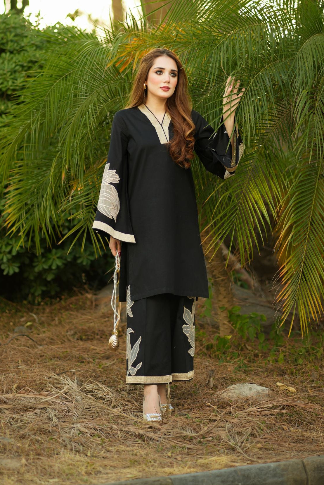 Denali - Black Premium Fabric Pakistani Winter Dresses - Sahiba-clothing - 1