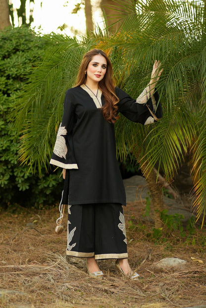 Denali - Black Premium Fabric Pakistani Winter Dresses - Sahiba-clothing - 4