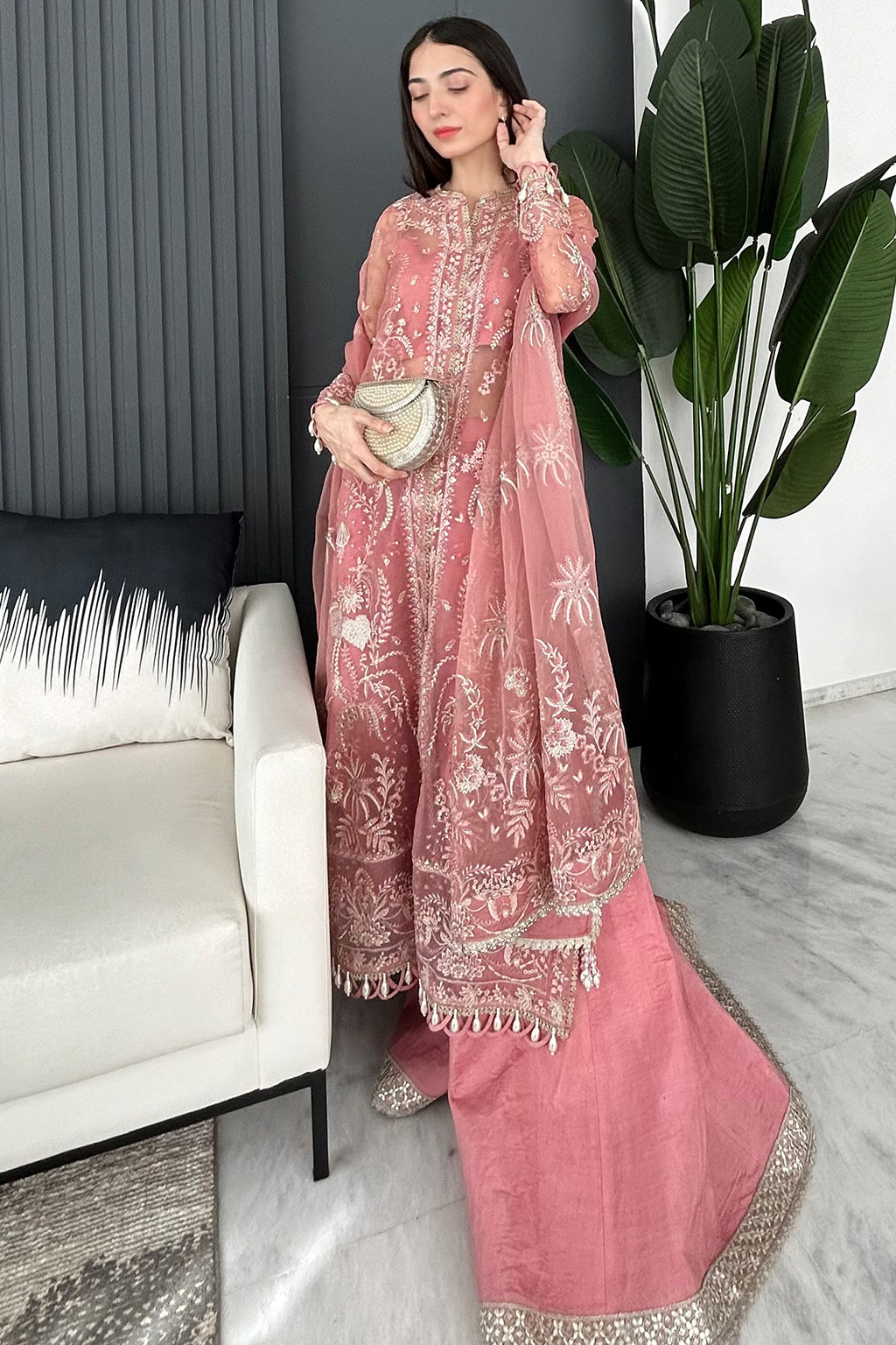 Leya Raw Silk Pakistani Formal Dresses - Saad Shaikh - 5