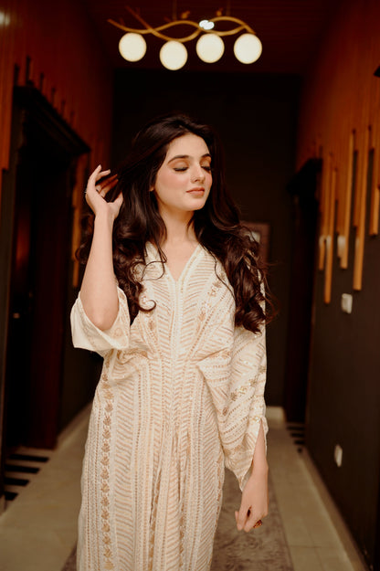 Naira White Premium Fabric Pakistani Summer Dresses - Sahiba-clothing - 3