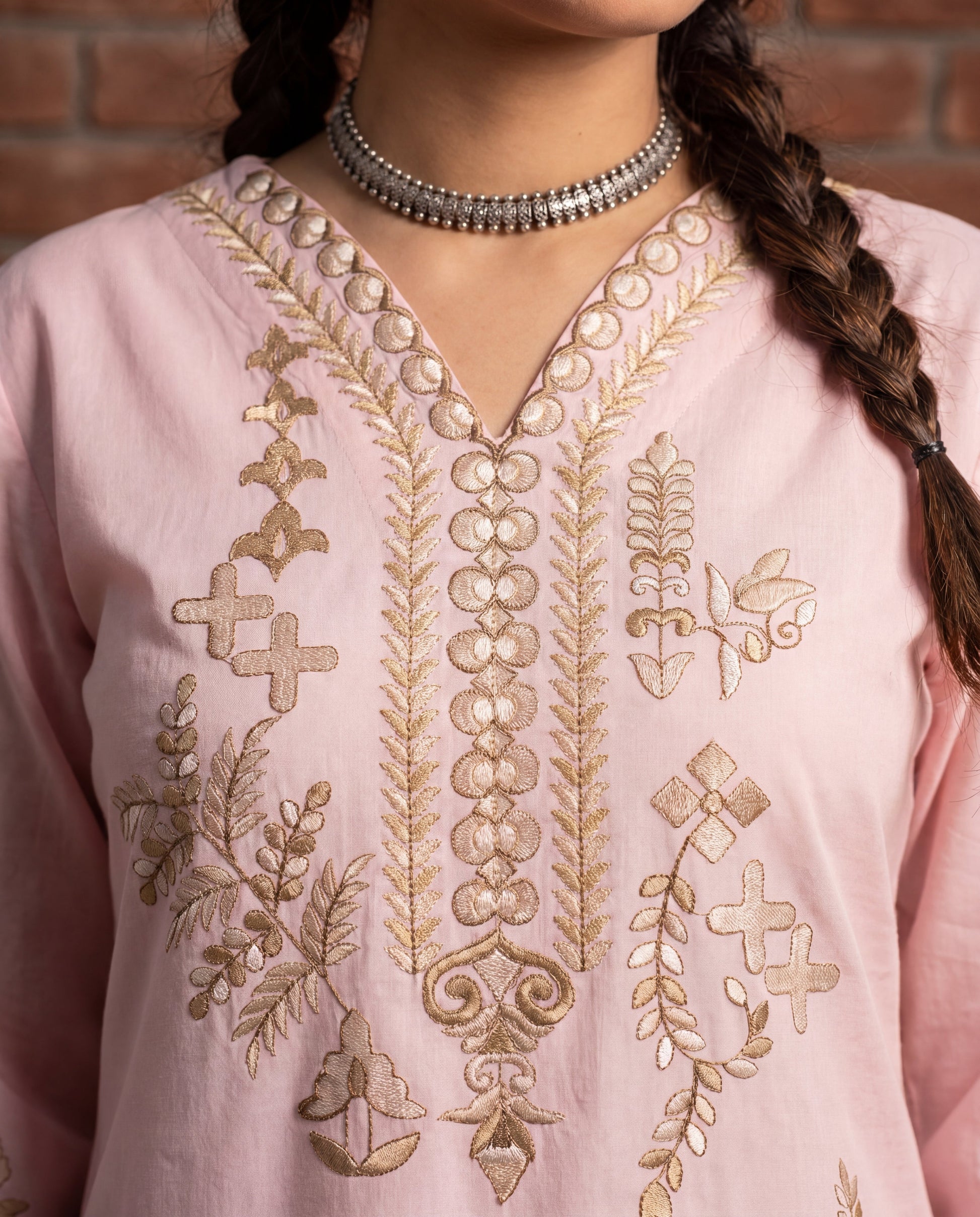 Ishwa Pink Premium Fabric Pakistani Summer Dresses - Sahiba-clothing - 8