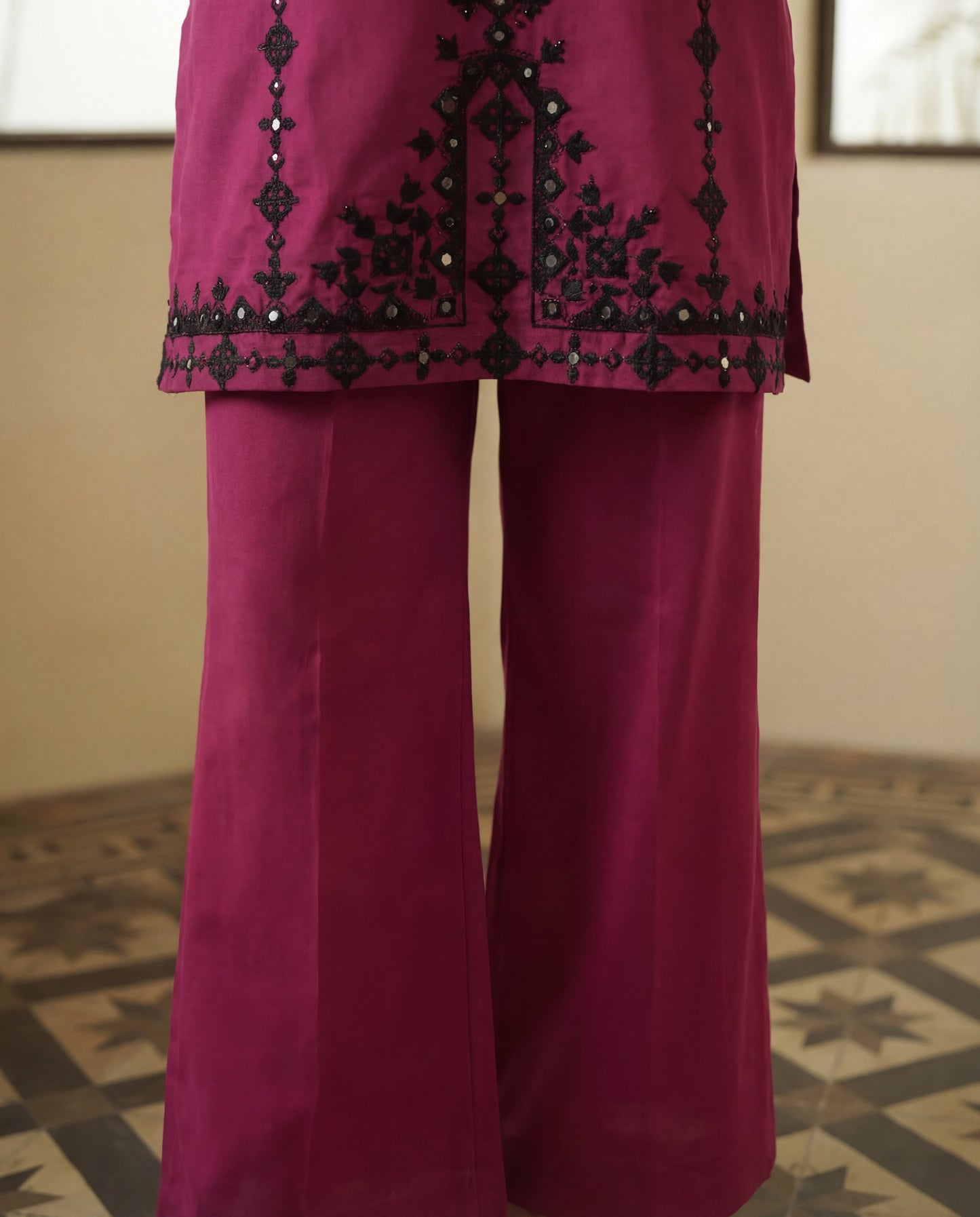 Jemina Maroon Premium Fabric Pakistani Summer Dresses - Sahiba-clothing - 8