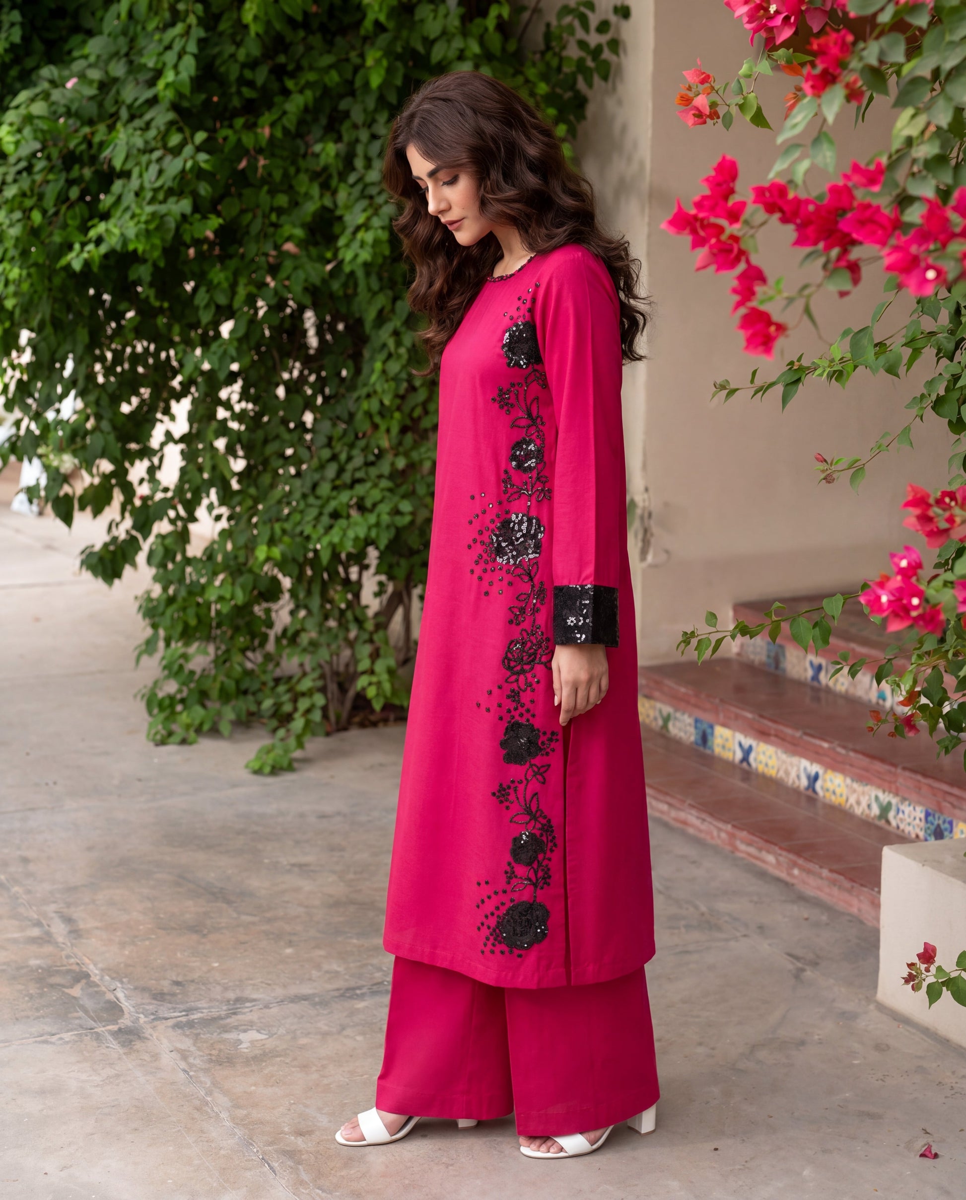 Laamy Red Premium Fabric Pakistani Summer Dresses - Sahiba-clothing - 6