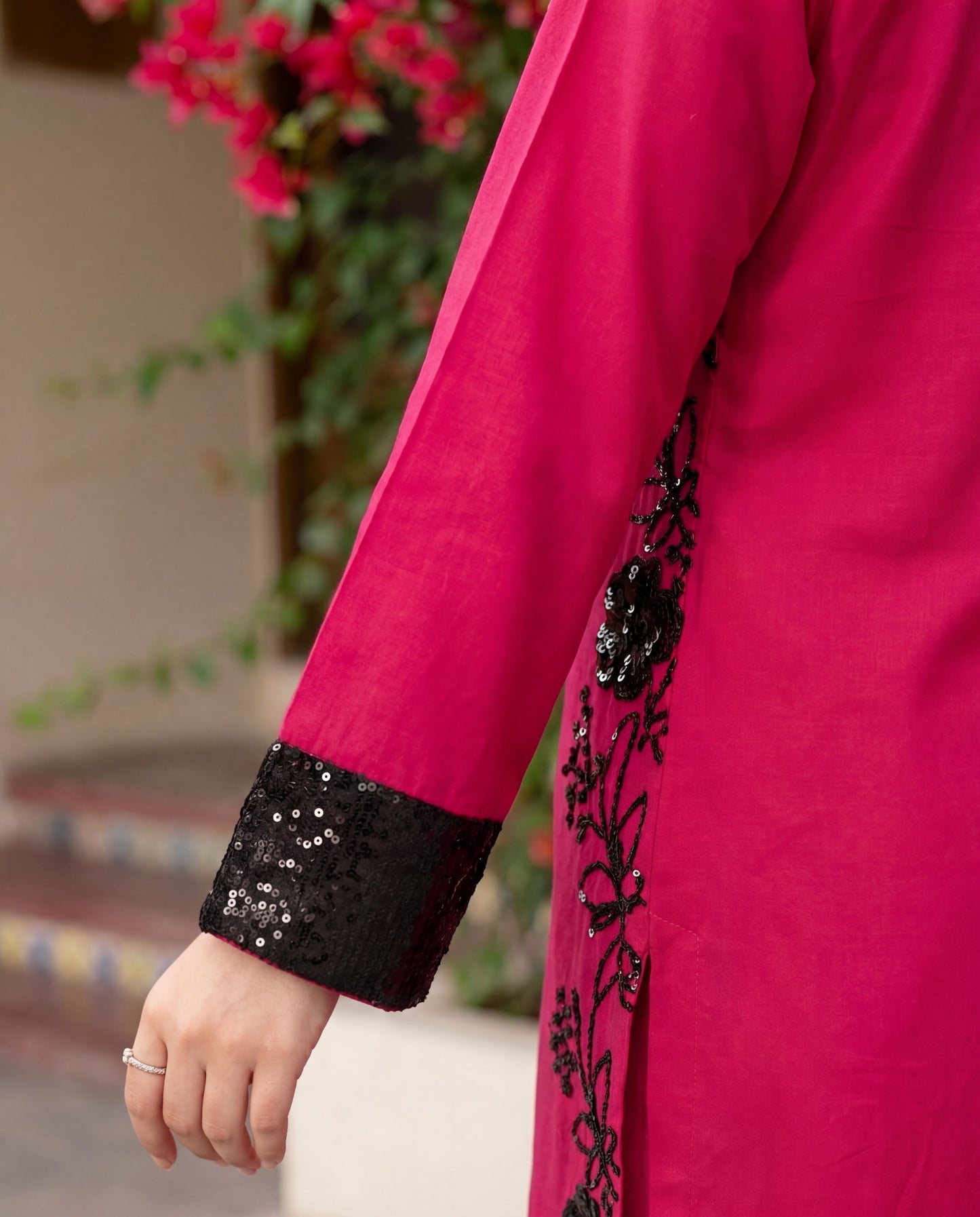 Laamy Red Premium Fabric Pakistani Summer Dresses - Sahiba-clothing - 3