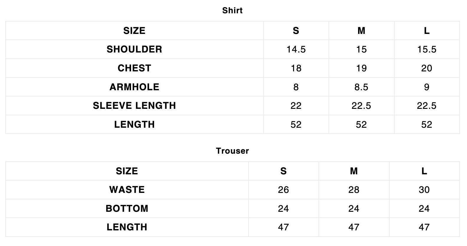 Size Chart
