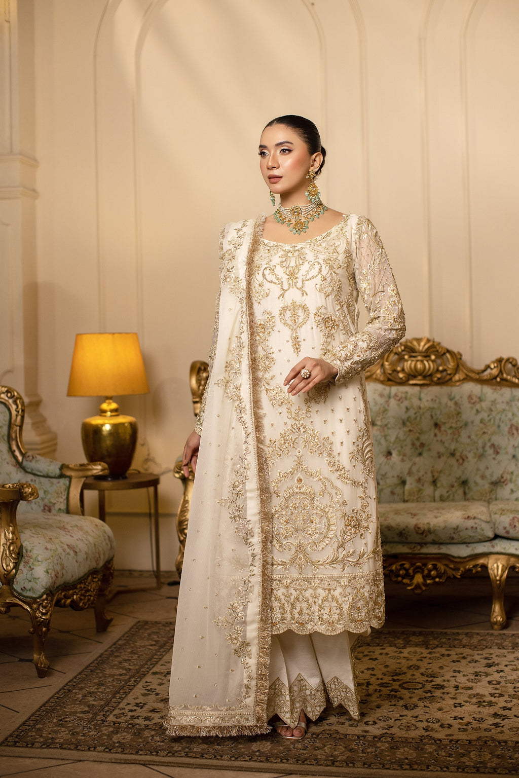 Luminara Raw Silk Pakistani Formal Dresses - Sidra Aleem - 1