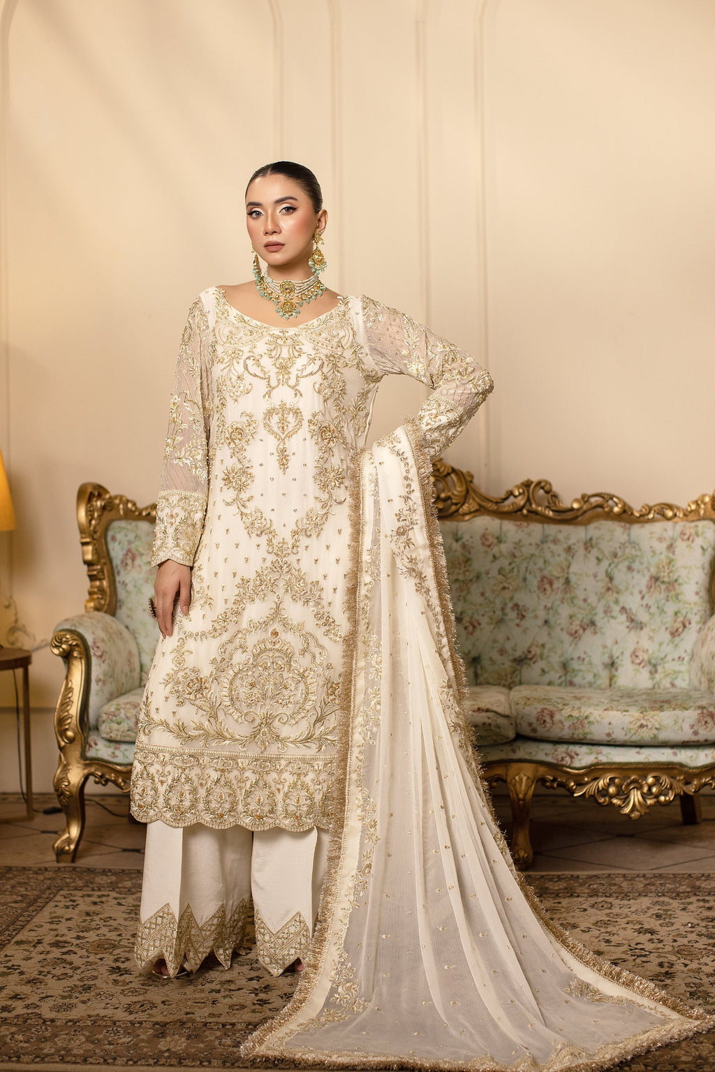 Luminara Raw Silk Pakistani Formal Dresses - Sidra Aleem - 2