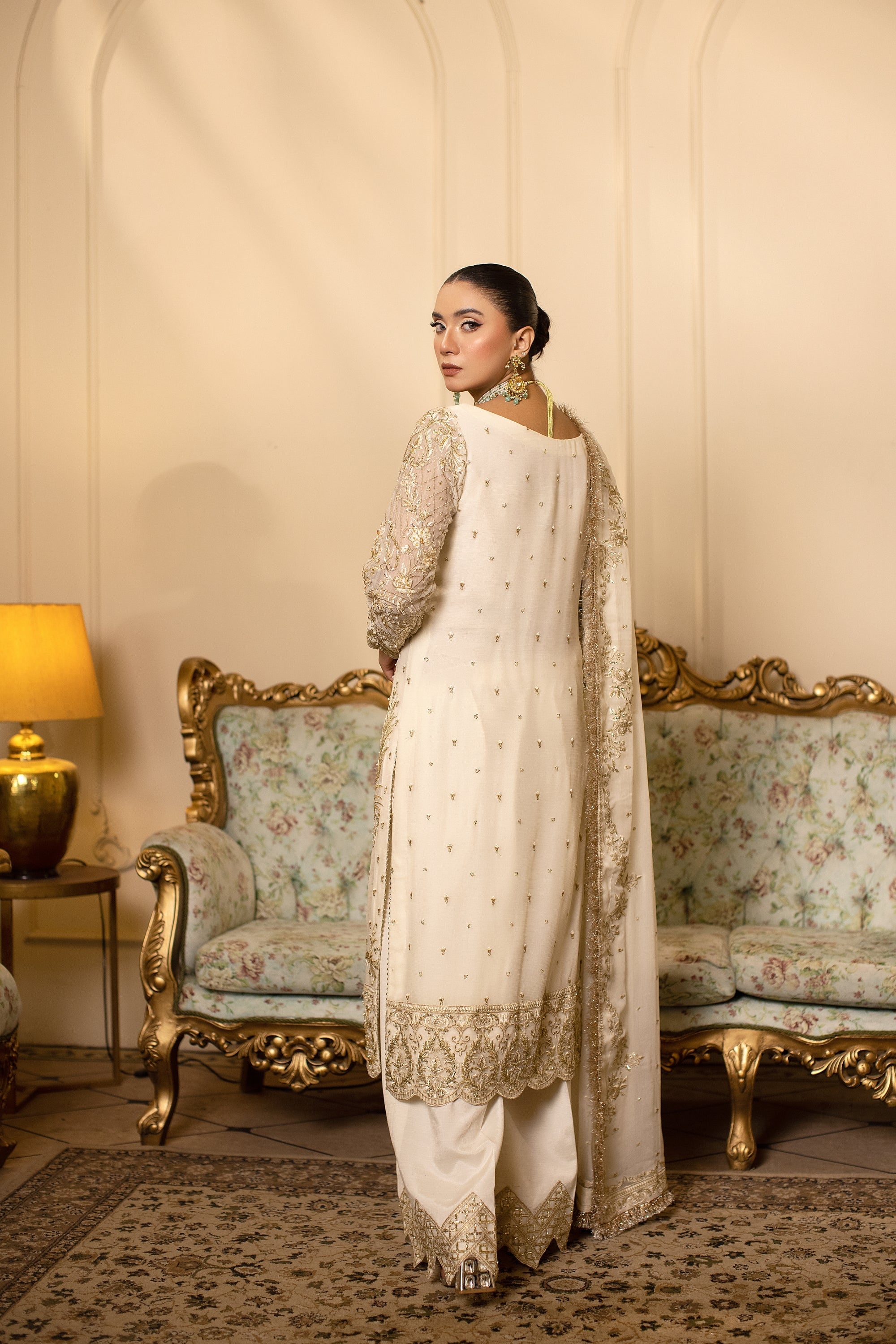 Luminara Raw Silk Pakistani Formal Dresses - Sidra Aleem - 4