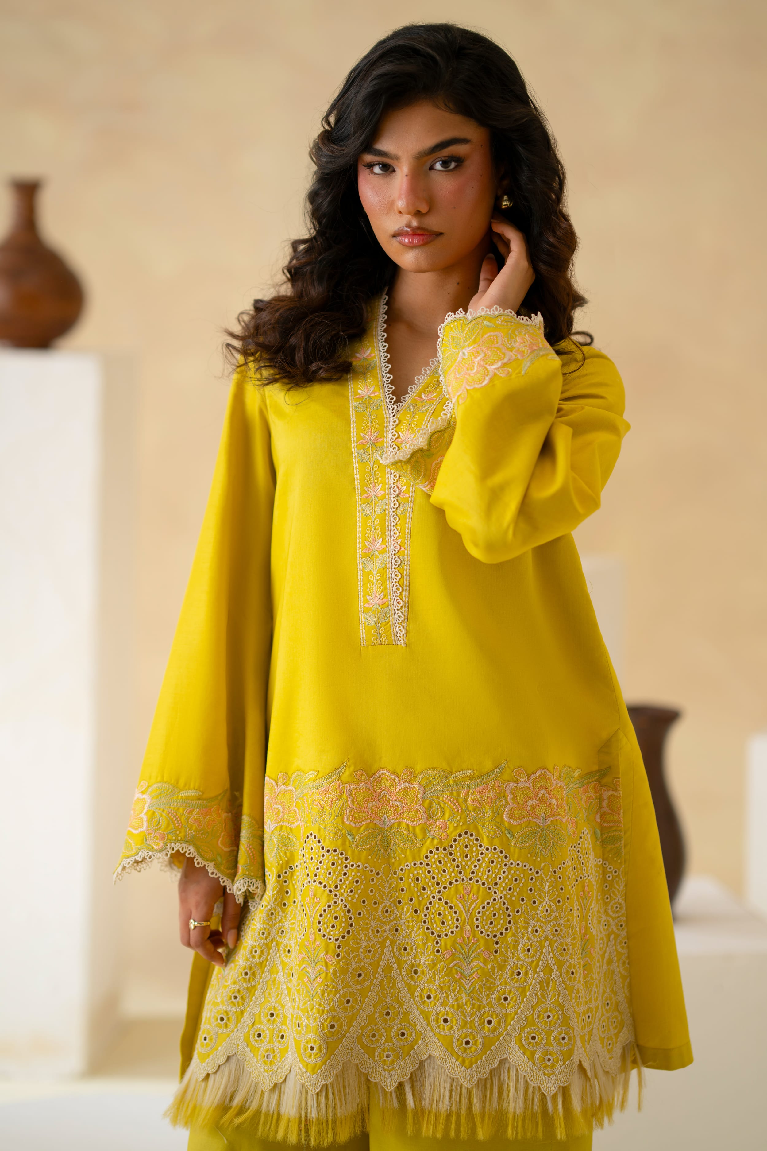 Marigold Cotton Pakistani Summer Dresses - Akbar Aslam - 6