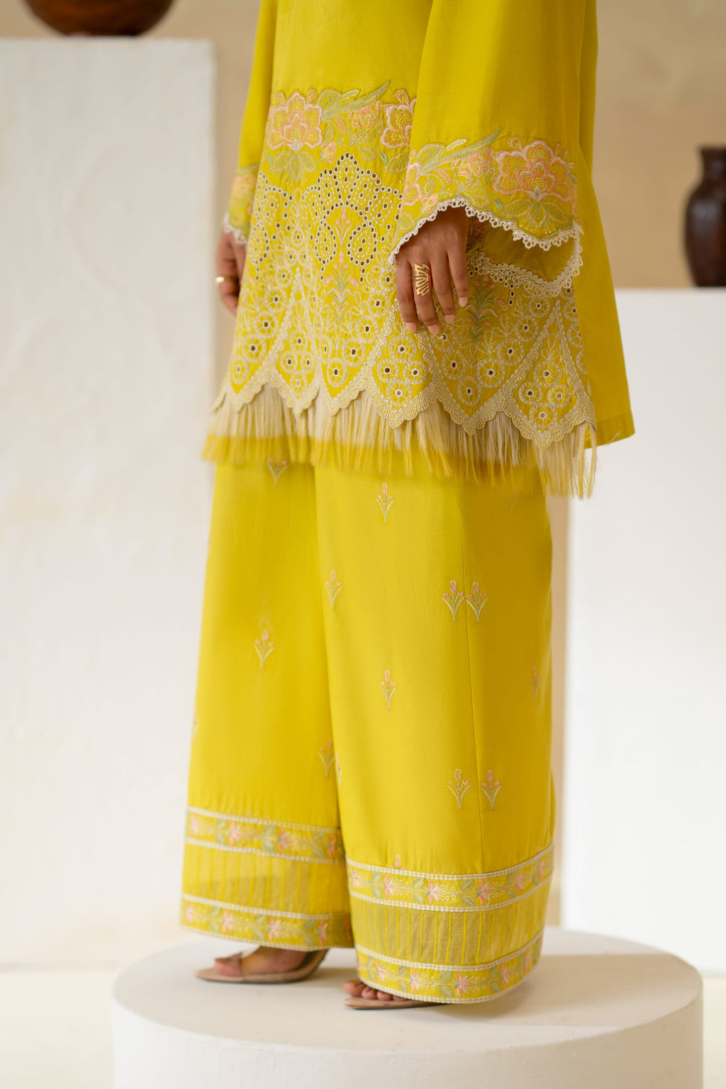 Marigold Cotton Pakistani Summer Dresses - Akbar Aslam - 7