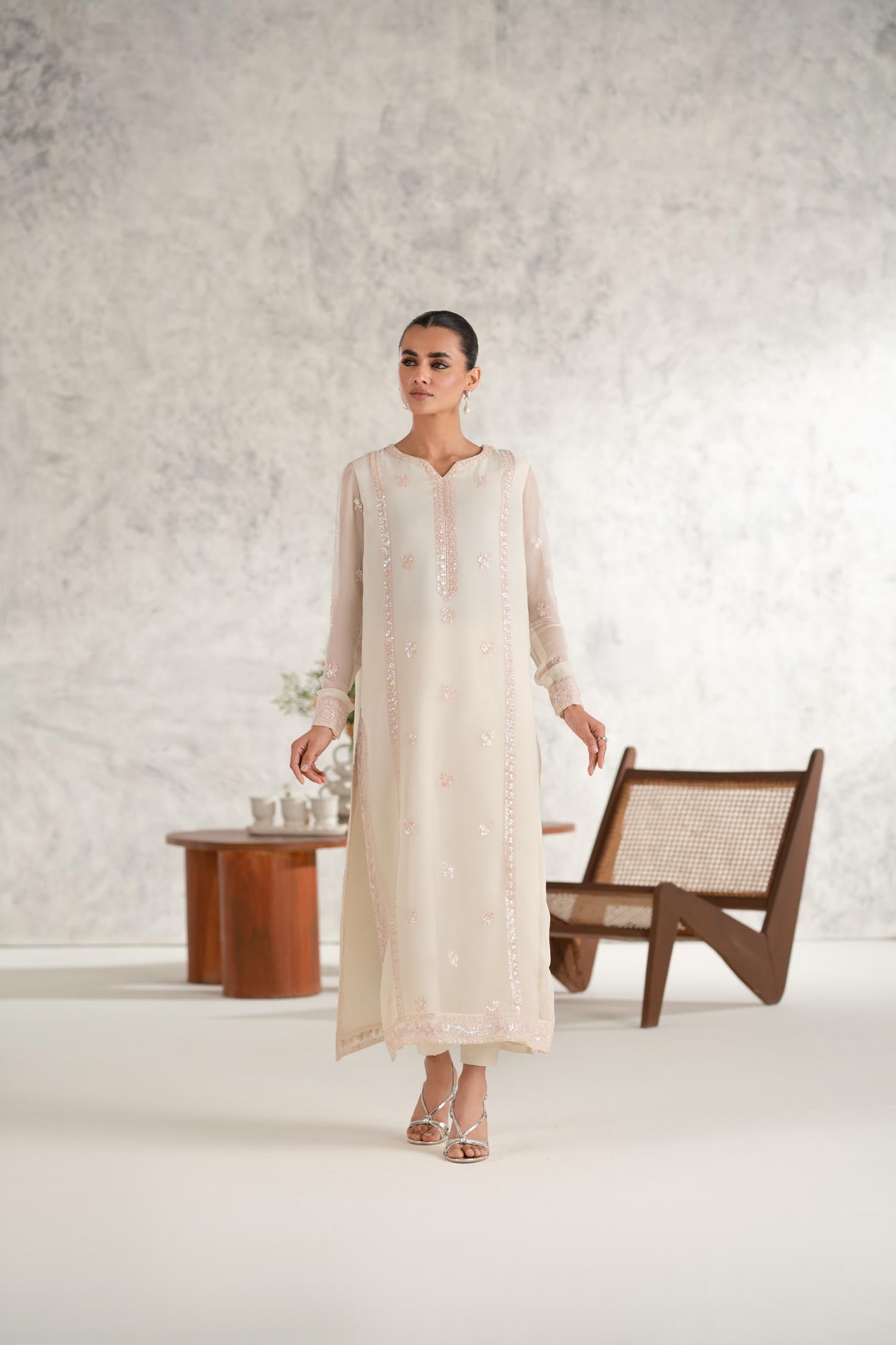 Mehr Chiffon Pakistani Formal Dresses - Akbar Aslam - 4