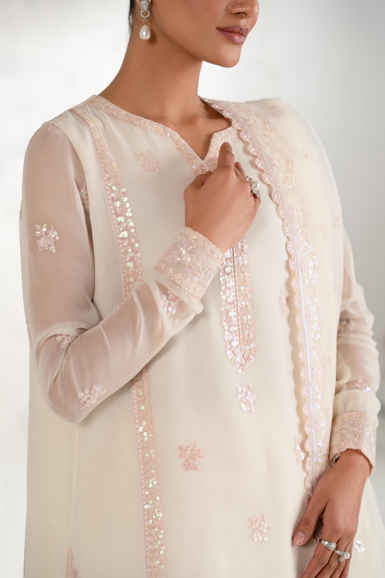 Mehr Chiffon Pakistani Formal Dresses - Akbar Aslam - 9