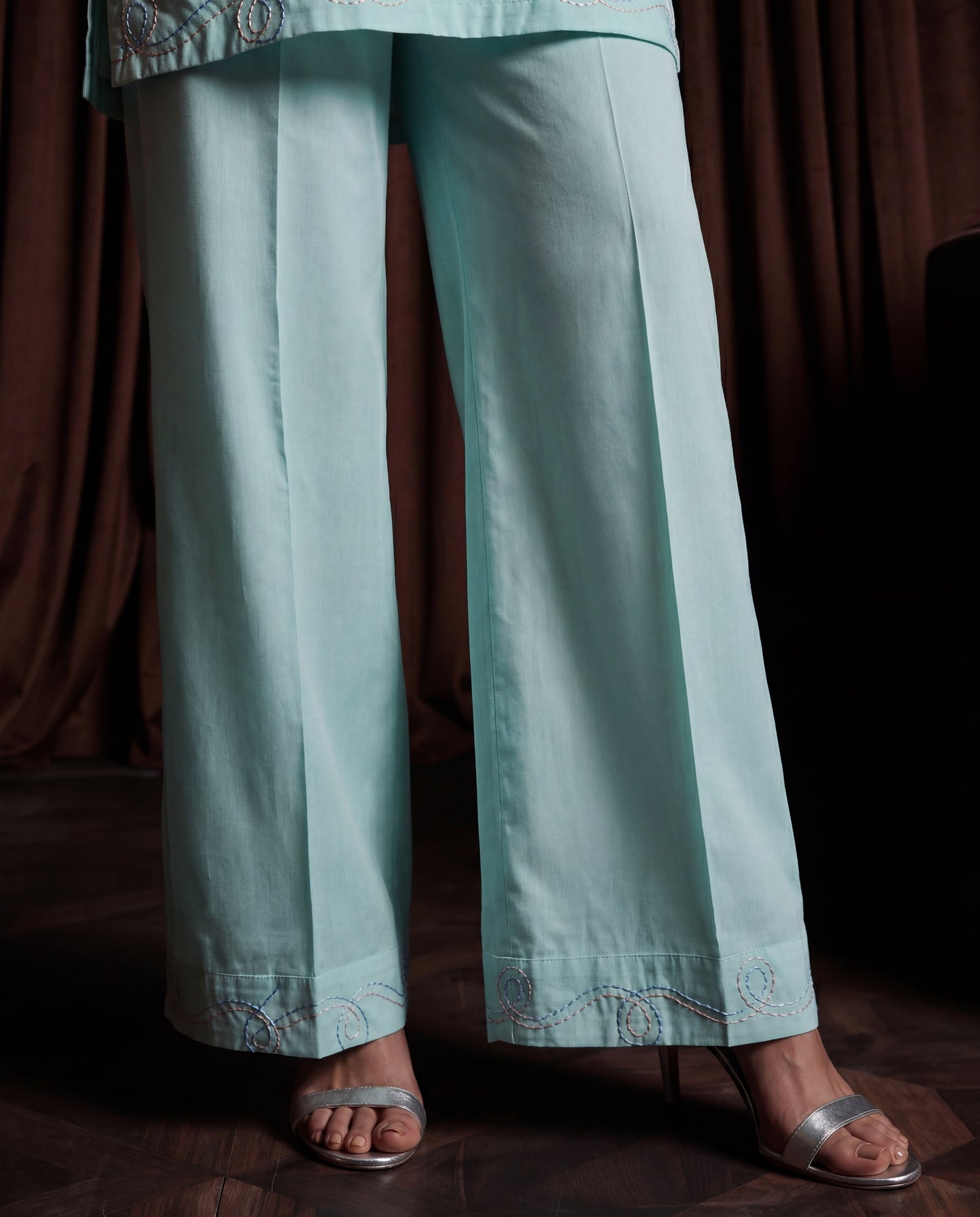 Majesty Aqua Premium Fabric Pakistani Summer Dresses - Sahiba-clothing - 3