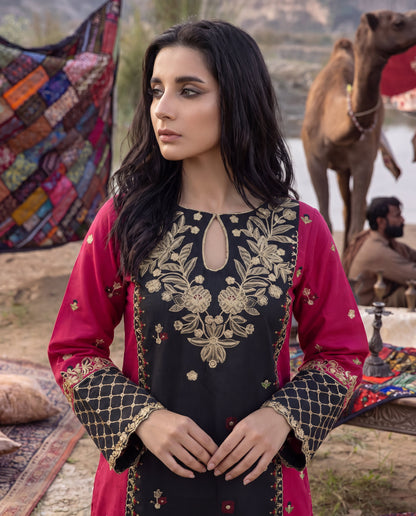 Marigold Black Premium Fabric Pakistani Summer Dresses - Sahiba-clothing - 2